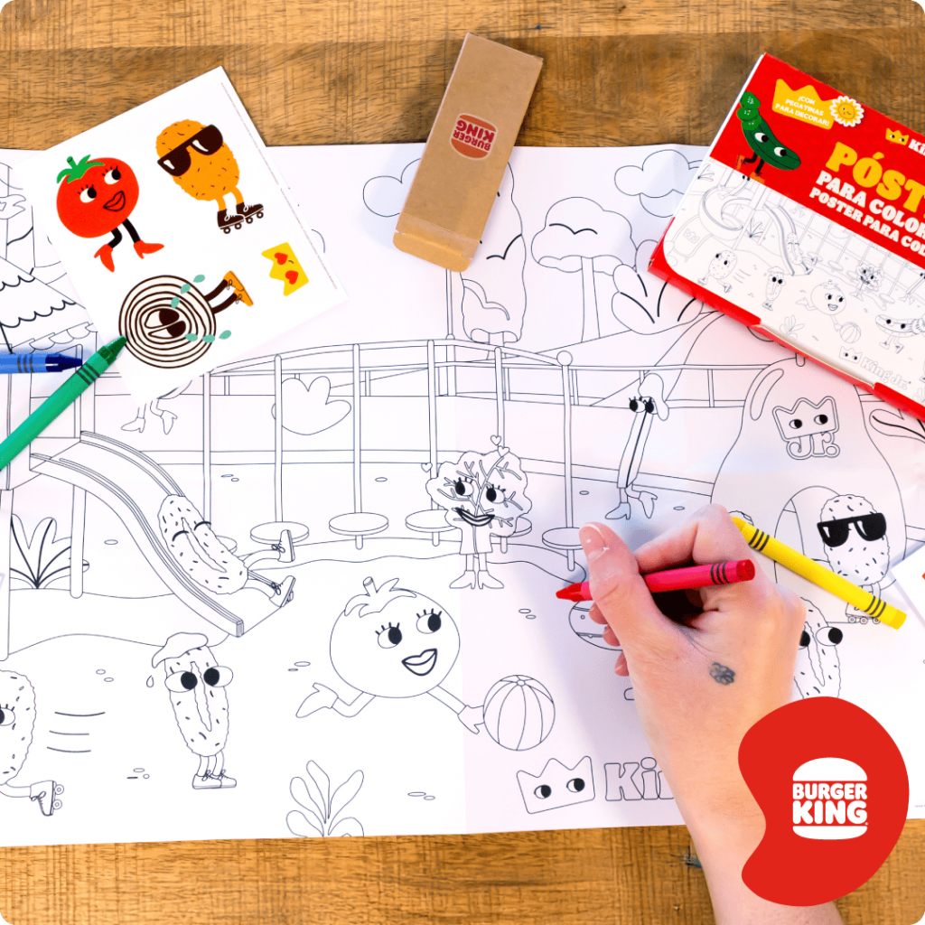 Ausmalbild Tischset und Bundstifte - Burger King